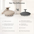 Silicone Scalp Massager Shampoo Brush (Khaki)