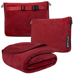 Travel Blanket Pillow (Wine / 60 x 43 inches)