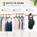20 Pcs Foldable Plastic Travel Hangers (Black / 20 Pcs)