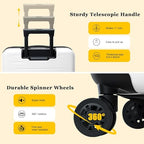 Expandable 16 Inch Underseat Carry On Luggage Airline Approved (White / 16 Inch Underseat EXT)