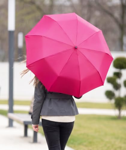 Windproof Compact Umbrellas for Rain (E. Pink (1 Pack))