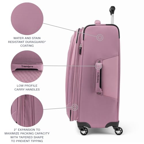 Maxlite 5 Softside Checked Luggage Spinner (Checked-Medium 25-Inch / Orchid Pink Purple)
