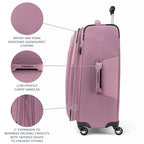 Maxlite 5 Softside Checked Luggage Spinner (Checked-Medium 25-Inch / Orchid Pink Purple)