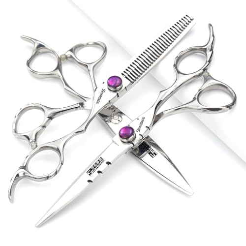 6 Inch 440C High Hardness Stainless Steel Hair Scissors Hair Salon Hair Stylist Cutting Thinning Tool Barber Special (6 Inch 3pc-b)