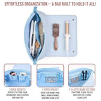 Hair Tools Travel Bag and Heat Resistant Mat 17" (Baby Blue)