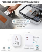 European Travel Plug Adapter (Type C - Most of Europe(Foldable))