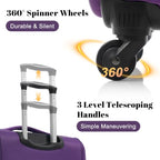 4 Piece Expandable Luggage Set (Softside Luggage(22/26/30) / Purple+18IN)