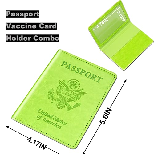 Green & Orange Passport Holder for Travel (A-green & orange / Minimalist)
