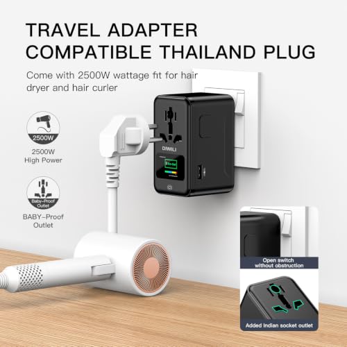 200W GaN Universal Travel Adapter with Smart Display for EU (Black)