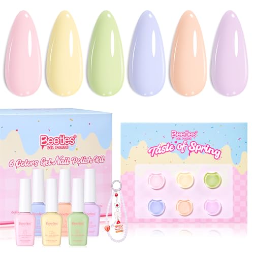 Beetles Pastel Gel Polish Set (A - Pink Yellow Blue | Taste of Spring)
