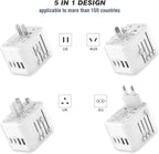 Universal International Power Travel Plug Adapter (White)