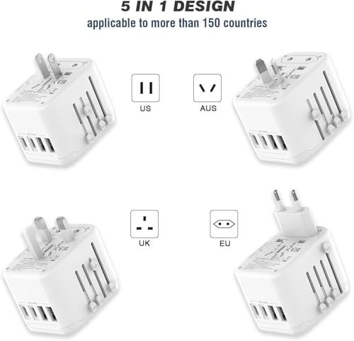 Universal International Power Travel Plug Adapter (White)