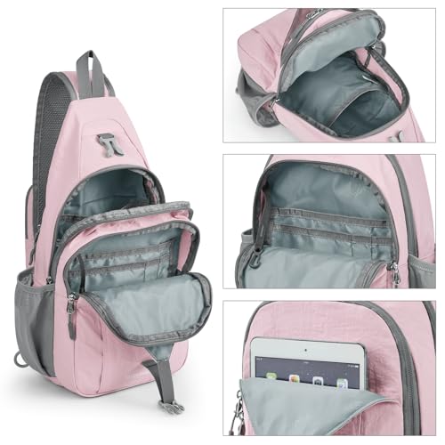 Sling Bag for Men Women (Pink)