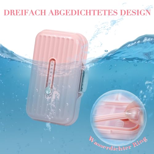 Travel Pill Organizer Box with Labels (S / Pink)