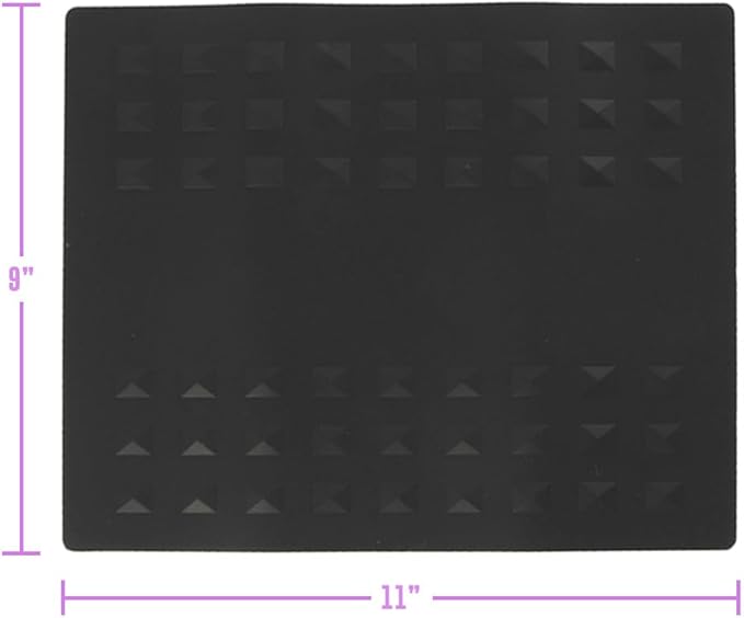 Colortrak Heat-Resistant Styling Station Mat, Silicone Mat Prevents Work Surfaces from Heat Damage of Styling Tools, Prevent Tool from Falling or Slipping, Black, 9 x 11 inches