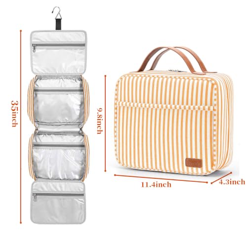 Hanging Travel Toiletry Bag (Orange Strip)