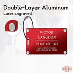 Personalized Luggage Tags for Suitcases (Pure Text-red-largename)