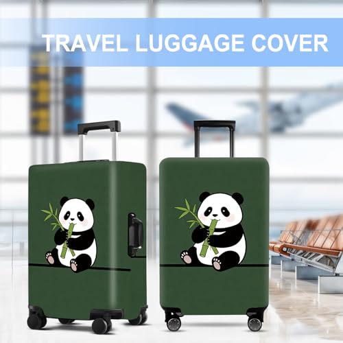 Luggage Cover Washable Suitcase Protector Anti (Panda bamboo / XL(fits 32-34Inch suitcase))