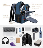 Travel Laptop Backpack for Men Women (A5-blue / 17.3)