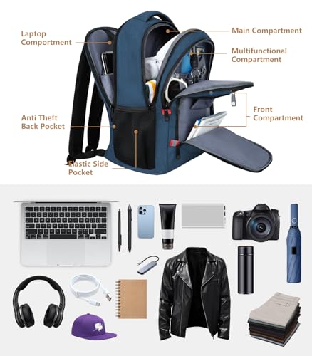 Travel Laptop Backpack for Men Women (A5-blue / 17.3)