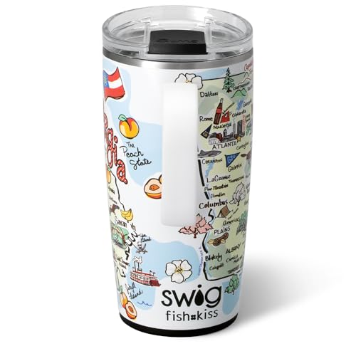 22oz Insulated Travel Mug with Handle & Lid (Georgia / 22 Ounces)