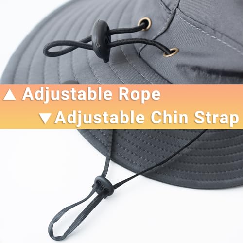 Sun Bucket Hats for Men Women Fishing Hat with Neck Flap Darkgray (Darkgray (With Neck Flap))