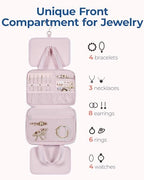 Travel Toiletry Bag with Jewelry Organizer (Pink-2 / Style2-medium Size)