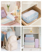 7 Set Checkered Packing Cubes for Travel Kids Women (AA-Combined Checkered / 7 Set)