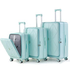 3 Piece Luggage Set 100% PC Hardshell (Mint Green / 3 Piece Set)