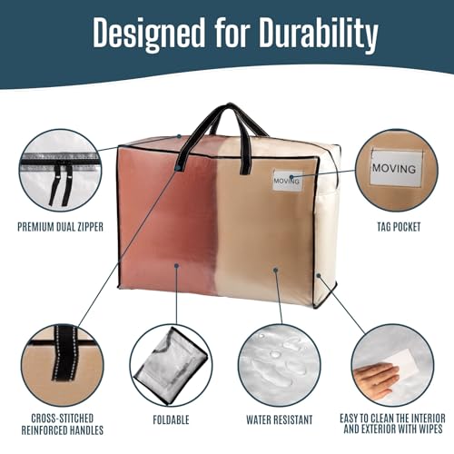 Heavy Duty Moving Bags (Clear / 27 Gallon-4 Pack)