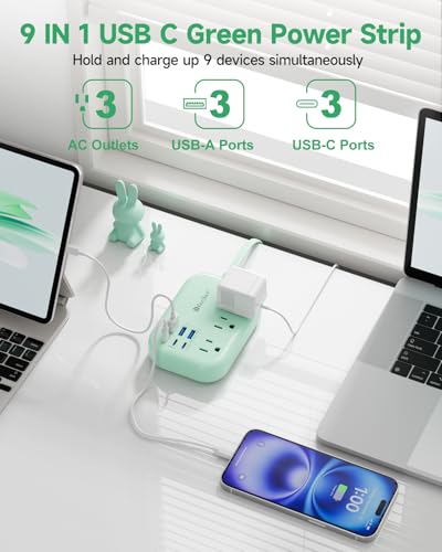 6 USB 3 USB C (5 FT(Green-24W))