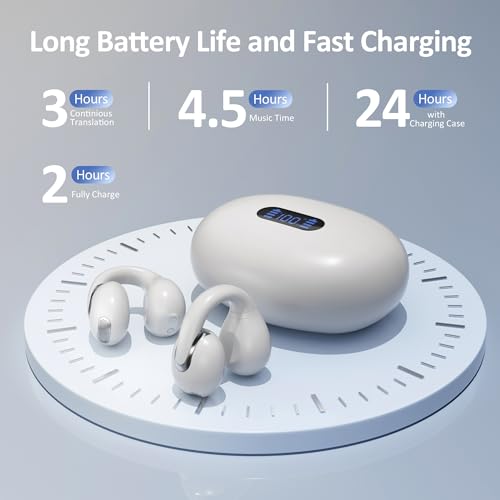 Language Translation Earbuds Real Time (White)