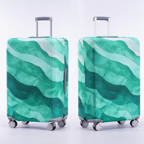 Travelkin Luggage Covers For Suitcase Tsa Approved Suitcase Cover Protector (Emerald Wave / L)