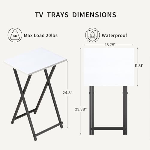 Foldable TV Trays (White-2pcs)