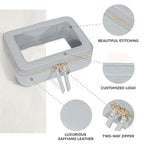 Clear Makeup Bag Travel Cosmetic Organizer Toiletry Case for Women (Grey / Standard - Single Layer)