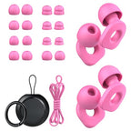 2 Pairs of Earplugs for Sleeping (Pink)
