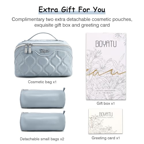 Travel Makeup Bag Cosmetic Bags for Women (H-4-Blue)