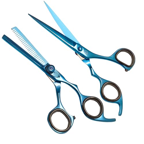 Professional Hair Cutting And Thinning Scissors (Blue / DaggerPrecision Series)