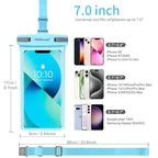 Waterproof Phone Pouch (1 Pack - Light Blue7.0")