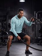 Mens Fashion Athletic Hoodies Sport Sweatshirt Solid Color Fleece Pullover Sky Blue (Medium / Sky Blue)