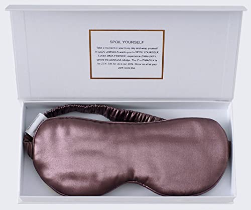 Adjustable 100% 22 Momme Mulberry Silk Sleep Mask (Plum Wine / 1 Count (Pack of 1))