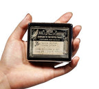 Silver Vintage Pill Box 7 Day Metal Pill Box with Mirror and 8 Compartments Cute Travel Pill Organizer for Purse (Vintage Label)