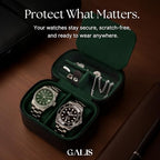 Luxury Watch Travel Case for Men (Black & Green)