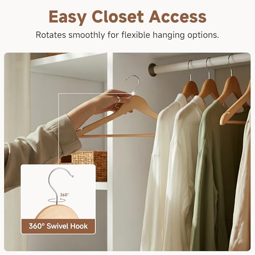 Wooden Coat Hangers (0.5"T (20 pack) / Natural Wood Color)