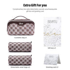 Travel Makeup Bag Cosmetic Bags for Women (D-3-Brown)