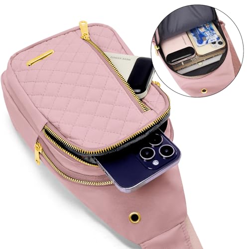 Small Sling Bag For Women Men Casual Crossbody Sling Backpack (Pink)