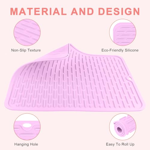 Oversize Silicone Heat Resistant Mat for Hair Tools (Purple)
