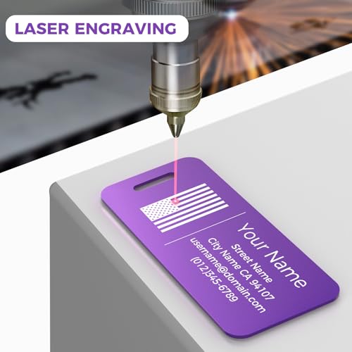 4PCS Personalized Luggage Tag (Purple / Small)