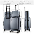 20 Inch Carry On Luggage 22x14x9 Airline Approved Suitcase (Carry-on 20 Inch / Grey)
