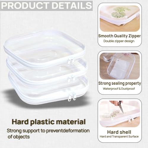 3PCS Clear Hard Plastic Zipper Case (3PCS-S)